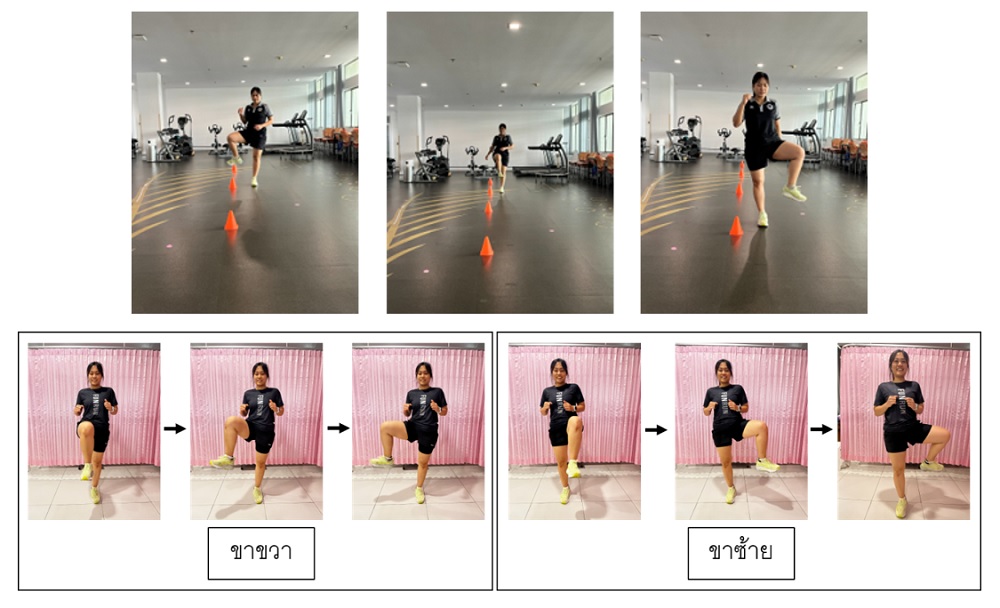 รูปที่ 2 การวิ่งจ็อกกิ้งร่วมกับกางสะโพกออก