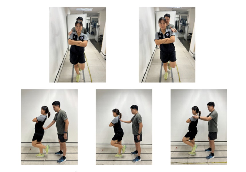 รูปที่ 18 ยืนขาเดียวต้านแรงในทิศทางต่างๆ